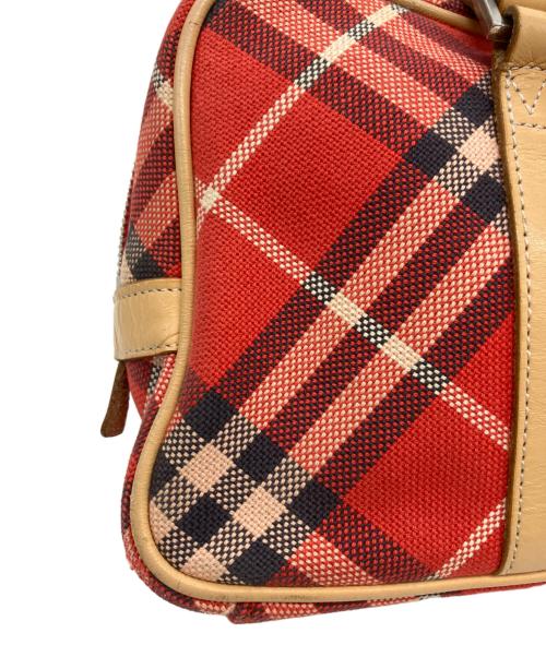 BURBERRY BLUE LABEL（バーバリー ブルー レーベル）BURBERRY BLUE LABEL (バーバリー ブルー レーベル) ハンドバッグ レッドの古着・服飾アイテム