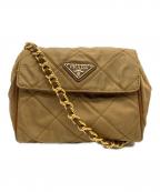 PRADAプラダ）の古着「キルティングショルダーポーチ」｜ブラウン