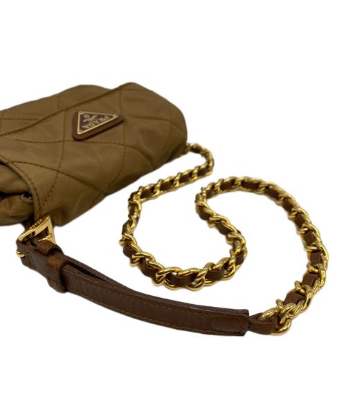 PRADA（プラダ）PRADA (プラダ) キルティングショルダーポーチ ブラウンの古着・服飾アイテム