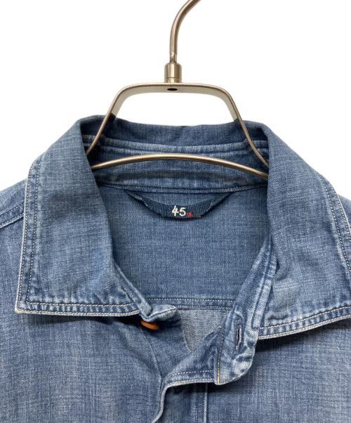 45R（フォーティファイブ・アール）45R (フォーティファイブ・アール) デニムシャツ ブルー サイズ:34の古着・服飾アイテム
