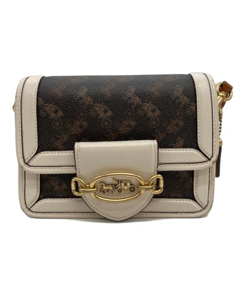 COACH（コーチ）COACH (コーチ) ミニショルダーバッグ ホワイト×ブラウンの古着・服飾アイテム