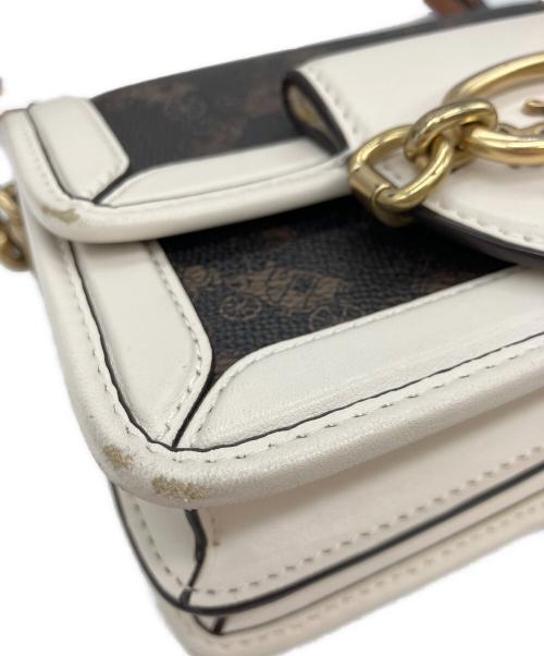 COACH（コーチ）COACH (コーチ) ミニショルダーバッグ ホワイト×ブラウンの古着・服飾アイテム