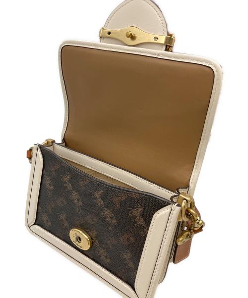 COACH（コーチ）COACH (コーチ) ミニショルダーバッグ ホワイト×ブラウンの古着・服飾アイテム