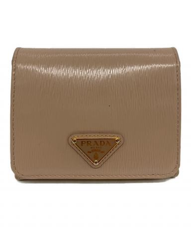PRADA(プラダ) 3つ折り財布 - 1MH176 ピンク レザー PRADA（プラダ） プラダ財布 三つ折り財布 レディ−ス VITELLO MOVE