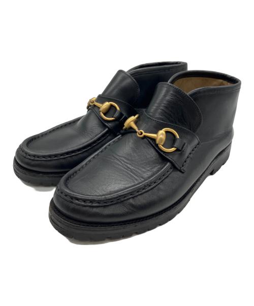 GUCCI（グッチ）GUCCI (グッチ) モカシンブーツ ブラック サイズ:22.5の古着・服飾アイテム