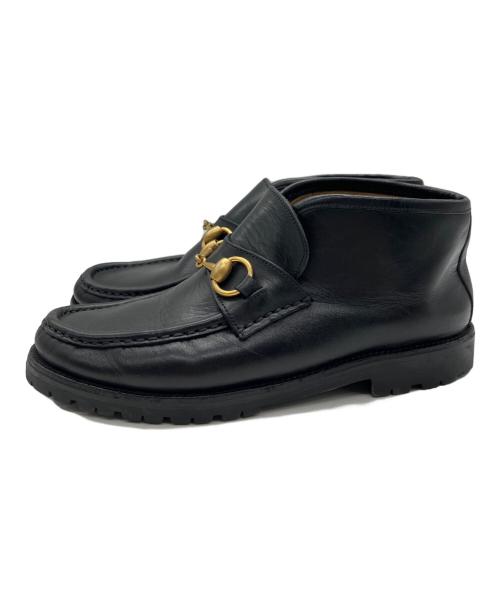 GUCCI（グッチ）GUCCI (グッチ) モカシンブーツ ブラック サイズ:22.5の古着・服飾アイテム