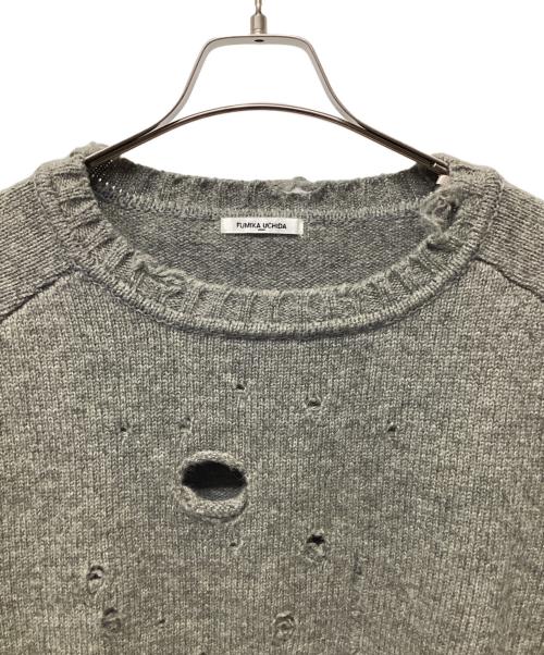 FUMIKA UCHIDA（フミカウチダ）FUMIKA UCHIDA (フミカウチダ) ダメージニット グレー サイズ:34の古着・服飾アイテム