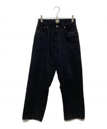 gold（ゴールド）の古着「RECYCLED WASTE SUVIN COTTON YARN 11.5oz DENIM 5POCKET WIDE PANTS」｜ブラック