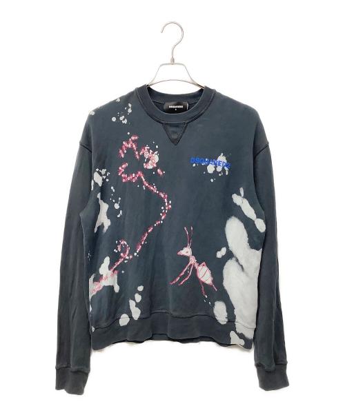 DSQUARED2（ディースクエアード）DSQUARED2 (ディースクエアード) クルーネックスウェット ブラック サイズ:Sの古着・服飾アイテム