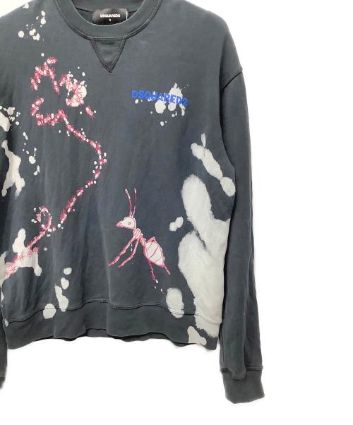 DSQUARED2（ディースクエアード）DSQUARED2 (ディースクエアード) クルーネックスウェット ブラック サイズ:Sの古着・服飾アイテム