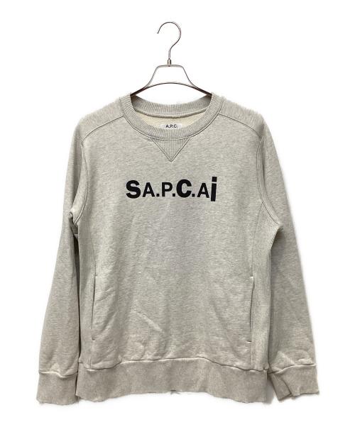 A.P.C.（アーペーセー）A.P.C. (アーペーセー) sacai (サカイ) クルーネックスウェット グレー サイズ:Mの古着・服飾アイテム