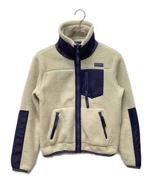 POLO RALPH LAUREN（ポロ・ラルフローレン）POLO RALPH LAUREN (ポロ・ラルフローレン) フリースジャケット ホワイト×ネイビー サイズ:XSの古着・服飾アイテム