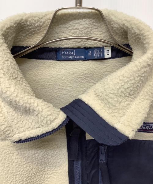 POLO RALPH LAUREN（ポロ・ラルフローレン）POLO RALPH LAUREN (ポロ・ラルフローレン) フリースジャケット ホワイト×ネイビー サイズ:XSの古着・服飾アイテム