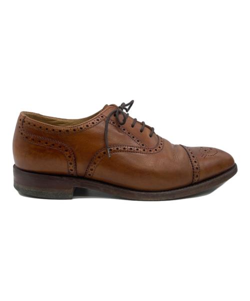 LOAKE（ローク）LOAKE (ローク) TWEED ストレートチップシューズ ブラウン サイズ:6 1/2の古着・服飾アイテム