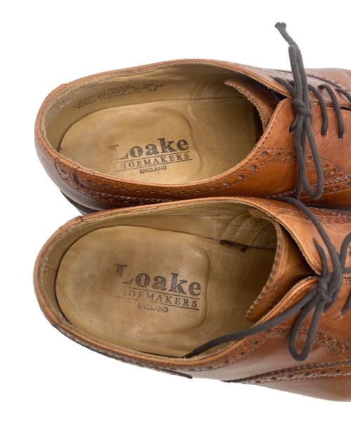 LOAKE（ローク）LOAKE (ローク) TWEED ストレートチップシューズ ブラウン サイズ:6 1/2の古着・服飾アイテム
