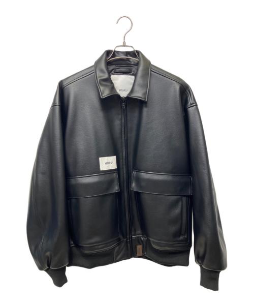 WTAPS（ダブルタップス）WTAPS (ダブルタップス) シンセティックレザージャケット ブラック サイズ:Lの古着・服飾アイテム