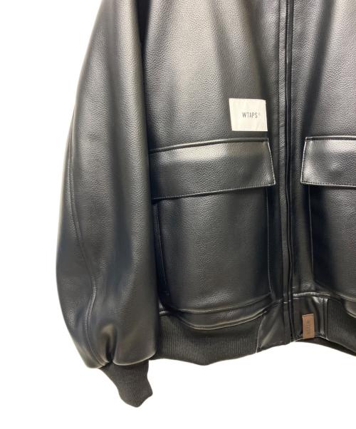 WTAPS（ダブルタップス）WTAPS (ダブルタップス) シンセティックレザージャケット ブラック サイズ:Lの古着・服飾アイテム