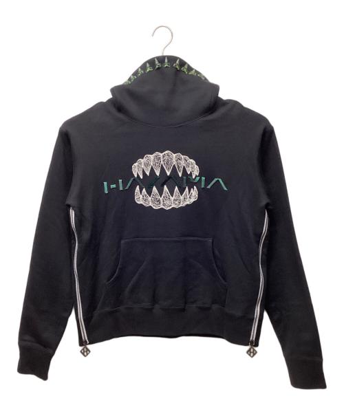 hazama（ハザマ）hazama (ハザマ) ロゴ刺繍パーカー ブラック サイズ:Sの古着・服飾アイテム