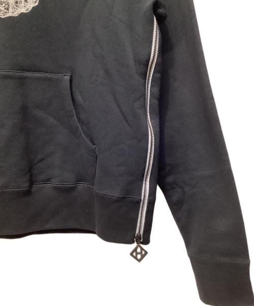 hazama（ハザマ）hazama (ハザマ) ロゴ刺繍パーカー ブラック サイズ:Sの古着・服飾アイテム