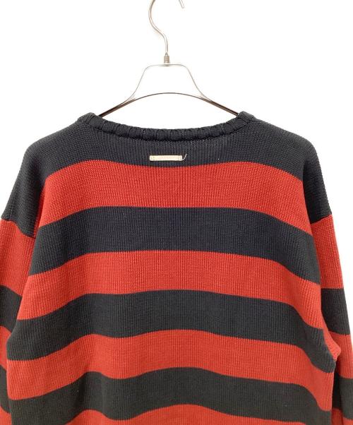 Kinema（キネマ）kinema (キネマ) 厚手ニット レッド×ブラック サイズ:Lの古着・服飾アイテム