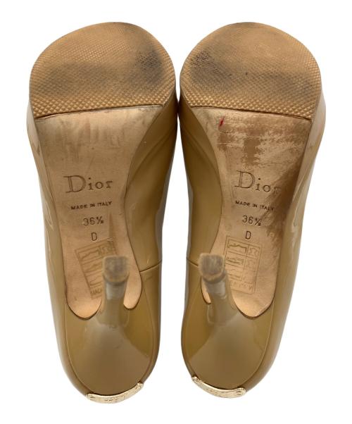 Christian Dior（クリスチャン ディオール）Christian Dior (クリスチャン ディオール) オープントゥーパンプス ベージュ サイズ:36の古着・服飾アイテム