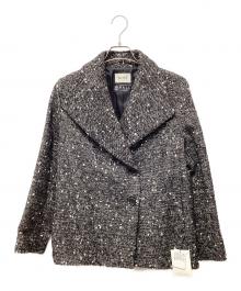 ROPE（ロペ）の古着「ツイードショートコート」｜ブラック×ホワイト