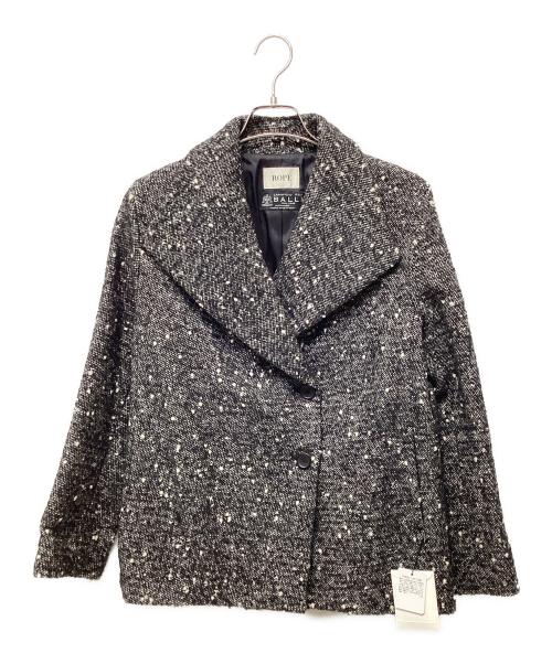 ROPE（ロペ）ROPE (ロペ) ツイードショートコート ブラック×ホワイト サイズ:36の古着・服飾アイテム