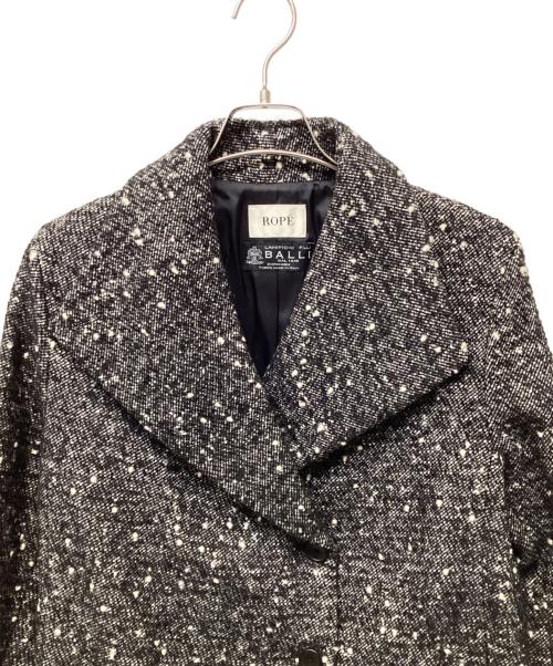 ROPE（ロペ）ROPE (ロペ) ツイードショートコート ブラック×ホワイト サイズ:36の古着・服飾アイテム