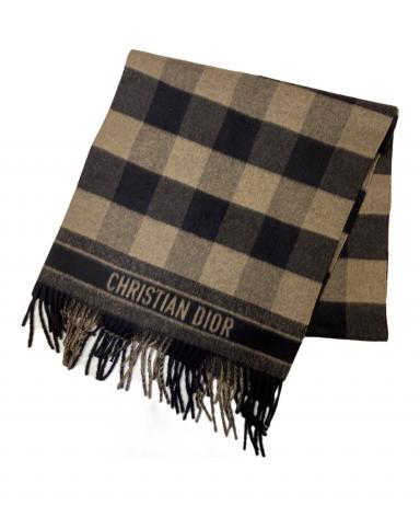 数回使った暖かいChristian Dior マフラー ベージュと黒 中古・古着通販】Christian Dior (クリスチャン ディオール) マフラー