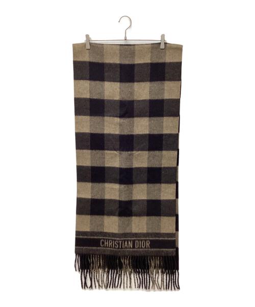 Christian Dior（クリスチャン ディオール）Christian Dior (クリスチャン ディオール) マフラー ブラック×ブラウンの古着・服飾アイテム
