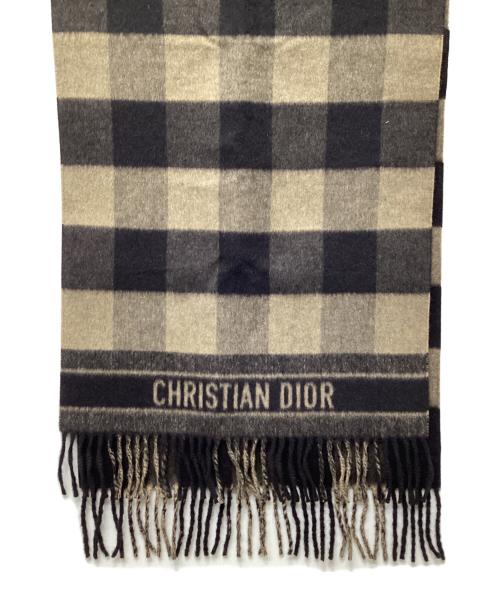Christian Dior（クリスチャン ディオール）Christian Dior (クリスチャン ディオール) マフラー ブラック×ブラウンの古着・服飾アイテム