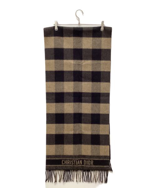 Christian Dior（クリスチャン ディオール）Christian Dior (クリスチャン ディオール) マフラー ブラック×ブラウンの古着・服飾アイテム