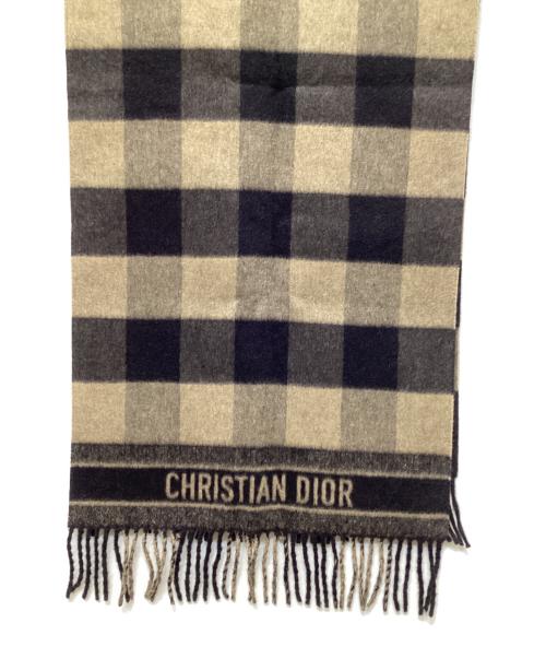 Christian Dior（クリスチャン ディオール）Christian Dior (クリスチャン ディオール) マフラー ブラック×ブラウンの古着・服飾アイテム