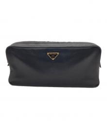 PRADA（プラダ）の古着「シルクサテンジュエリーポーチ」｜ブラック