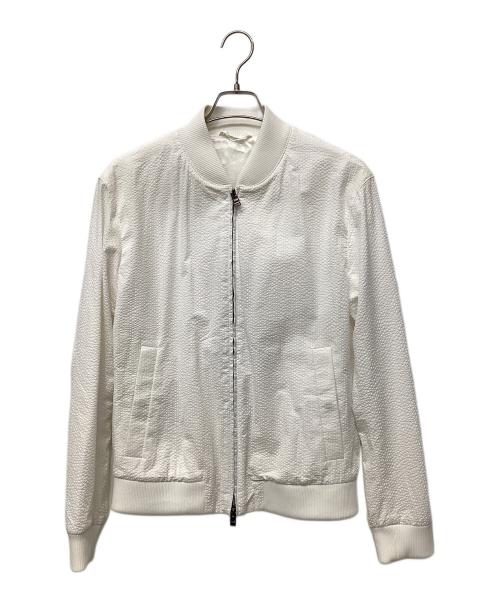 HUGO BOSS（ヒューゴ ボス）HUGO BOSS (ヒューゴ ボス) ブルゾン ホワイト サイズ:UK48の古着・服飾アイテム