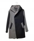 1piu1uguale3ウノピュウノウグァーレトレ）の古着「CRAZY WRAP COAT」｜ブラック×グレー