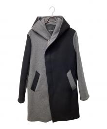 1piu1uguale3（ウノピュウノウグァーレトレ）の古着「CRAZY WRAP COAT」｜ブラック×グレー