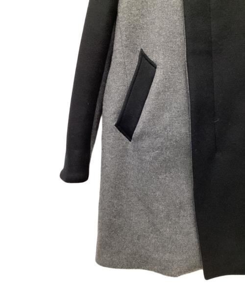 1piu1uguale3（ウノピュウノウグァーレトレ）1piu1uguale3 (ウノピュウノウグァーレトレ) CRAZY WRAP COAT ブラック×グレー サイズ:4の古着・服飾アイテム