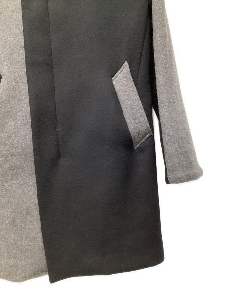 1piu1uguale3（ウノピュウノウグァーレトレ）1piu1uguale3 (ウノピュウノウグァーレトレ) CRAZY WRAP COAT ブラック×グレー サイズ:4の古着・服飾アイテム