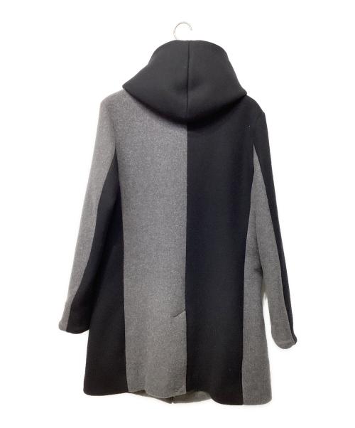 1piu1uguale3（ウノピュウノウグァーレトレ）1piu1uguale3 (ウノピュウノウグァーレトレ) CRAZY WRAP COAT ブラック×グレー サイズ:4の古着・服飾アイテム