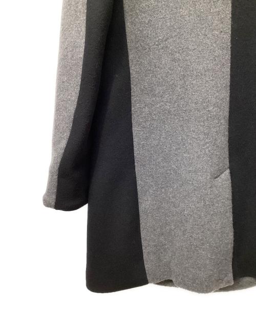 1piu1uguale3（ウノピュウノウグァーレトレ）1piu1uguale3 (ウノピュウノウグァーレトレ) CRAZY WRAP COAT ブラック×グレー サイズ:4の古着・服飾アイテム