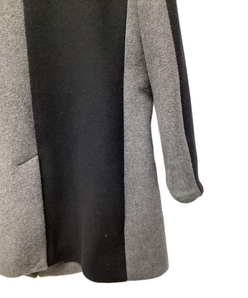 1piu1uguale3（ウノピュウノウグァーレトレ）1piu1uguale3 (ウノピュウノウグァーレトレ) CRAZY WRAP COAT ブラック×グレー サイズ:4の古着・服飾アイテム