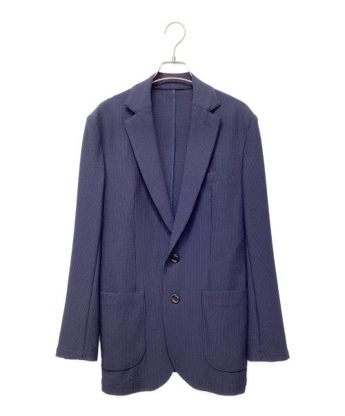 AKM（エーケーエム）AKM (エーケーエム) TORICOT SUCKER SWING EASY JACKET ネイビー サイズ:Lの古着・服飾アイテム