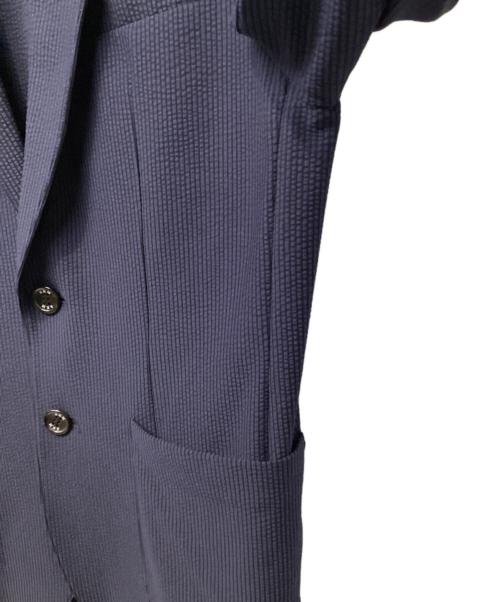 AKM（エーケーエム）AKM (エーケーエム) TORICOT SUCKER SWING EASY JACKET ネイビー サイズ:Lの古着・服飾アイテム