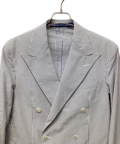 POLO RALPH LAUREN（ポロ・ラルフローレン）POLO RALPH LAUREN (ポロ・ラルフローレン) シアサッカージャケット ブルー サイズ:40の古着・服飾アイテム