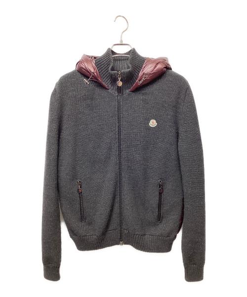MONCLER（モンクレール）MONCLER (モンクレール) ダウンジャケット ボルドー×グレー サイズ:Lの古着・服飾アイテム