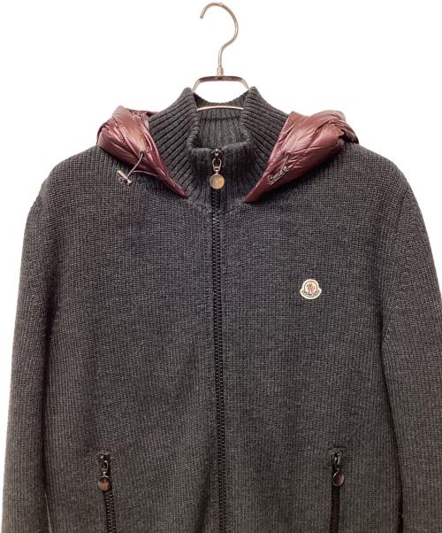 MONCLER（モンクレール）MONCLER (モンクレール) ダウンジャケット ボルドー×グレー サイズ:Lの古着・服飾アイテム