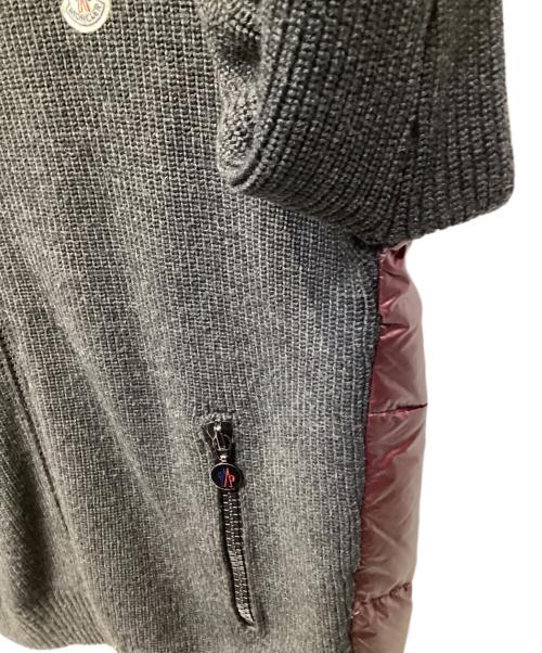 MONCLER（モンクレール）MONCLER (モンクレール) ダウンジャケット ボルドー×グレー サイズ:Lの古着・服飾アイテム