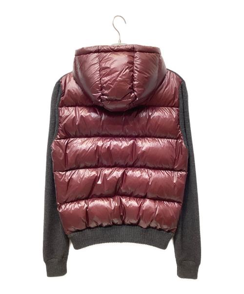 MONCLER（モンクレール）MONCLER (モンクレール) ダウンジャケット ボルドー×グレー サイズ:Lの古着・服飾アイテム