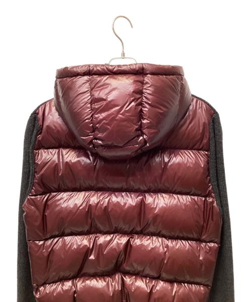 MONCLER（モンクレール）MONCLER (モンクレール) ダウンジャケット ボルドー×グレー サイズ:Lの古着・服飾アイテム